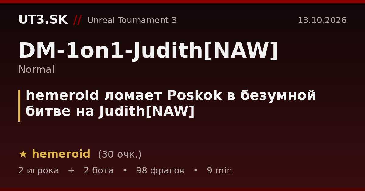 hemeroid ломает Poskok в безумной битве на Judith[NAW]