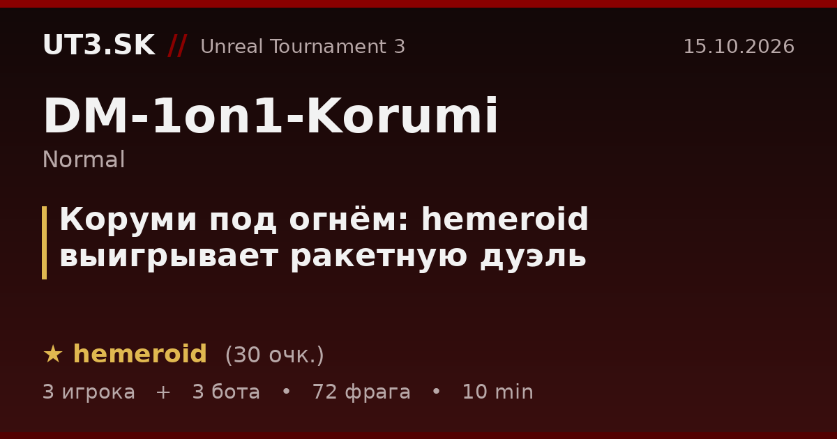 Коруми под огнём: hemeroid выигрывает ракетную дуэль
