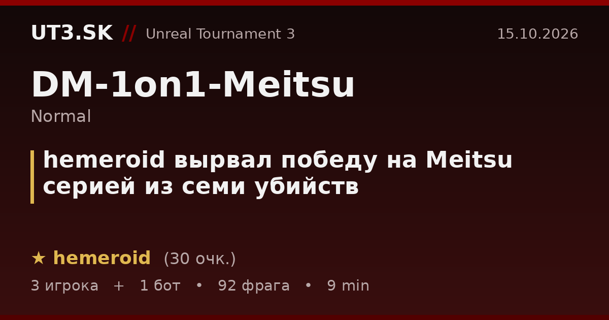 hemeroid вырвал победу на Meitsu серией из семи убийств