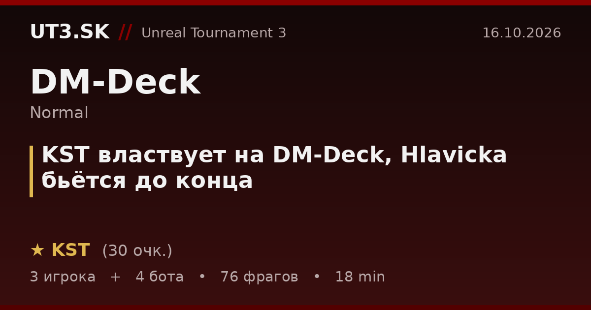 KST властвует на DM-Deck, Hlavicka бьётся до конца