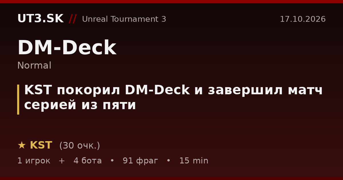 KST покорил DM-Deck и завершил матч серией из пяти