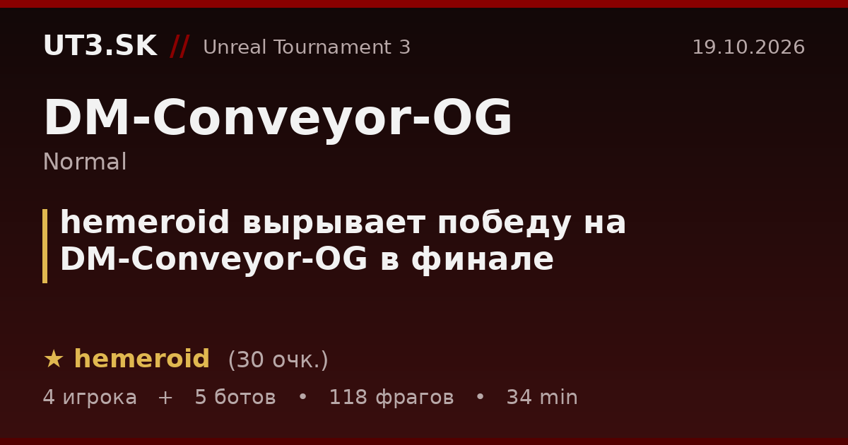 hemeroid вырывает победу на DM-Conveyor-OG в финале