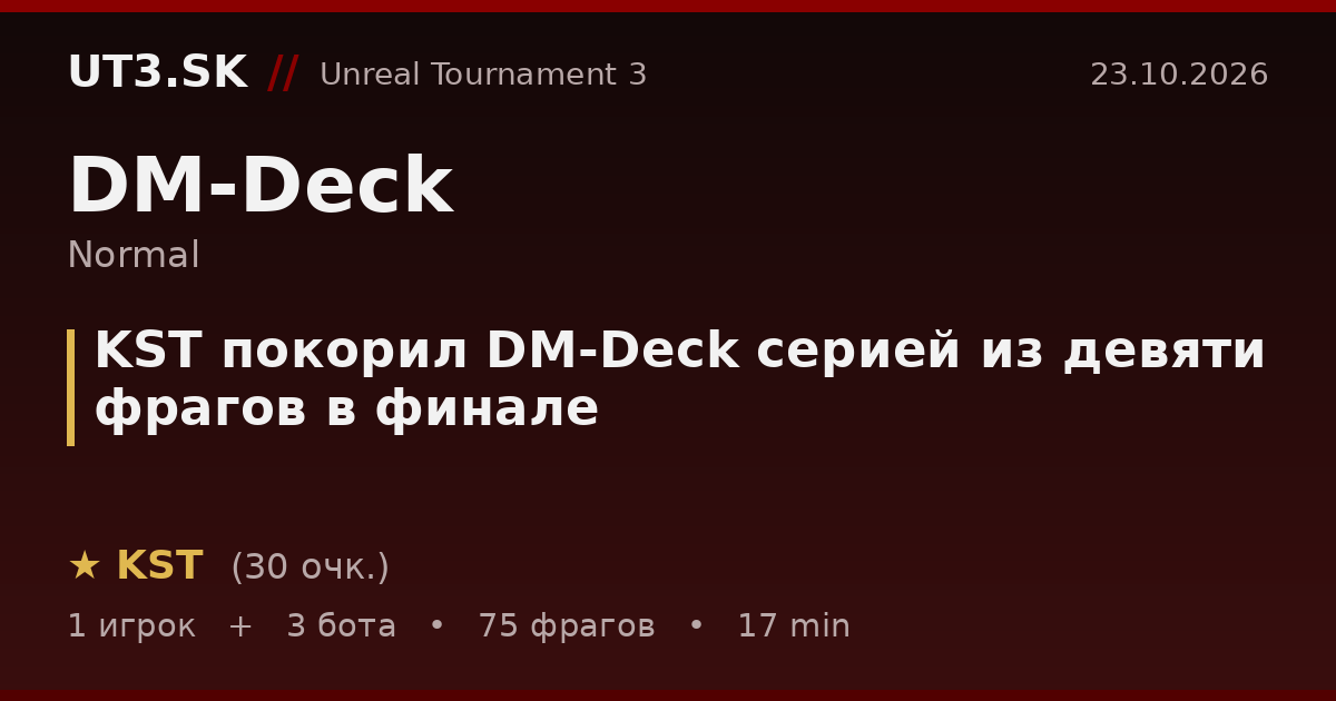 KST покорил DM-Deck серией из девяти фрагов в финале