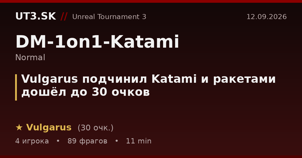 Vulgarus подчинил Katami и ракетами дошёл до 30 очков
