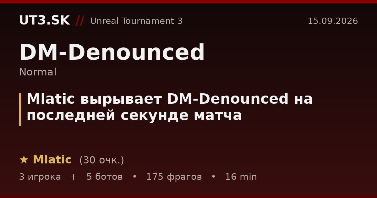 Mlatic вырывает DM-Denounced на последней секунде матча