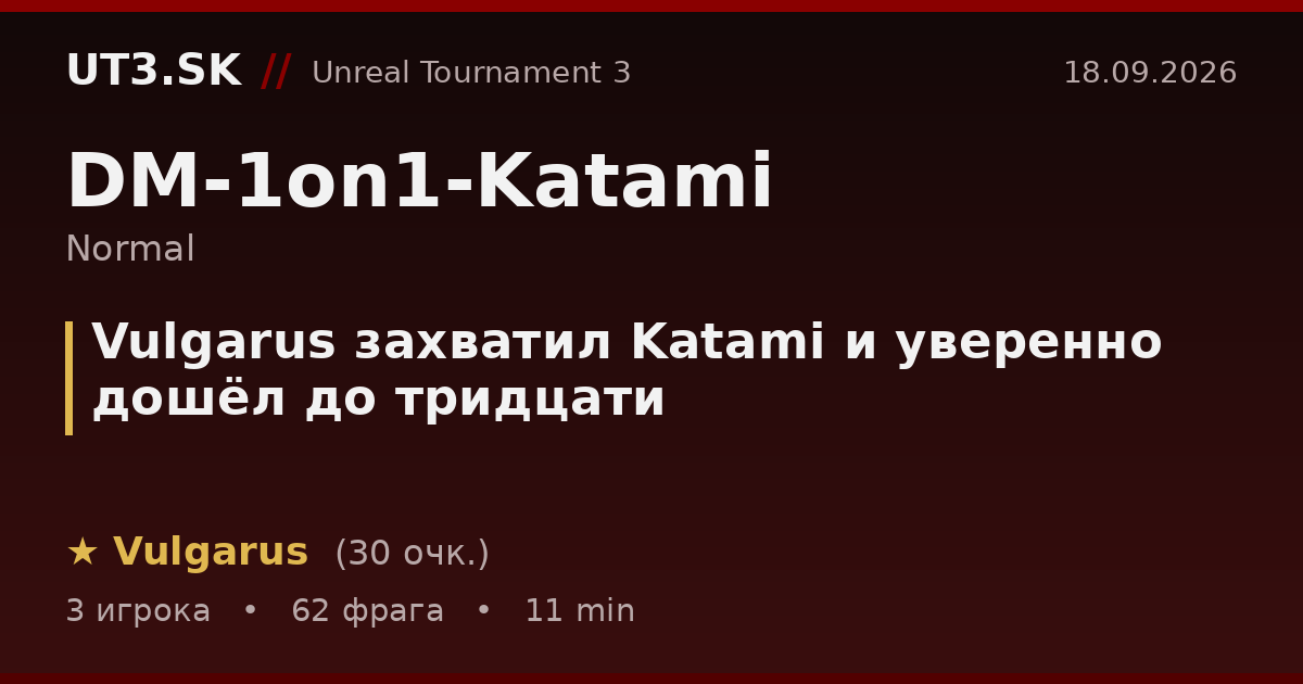 Vulgarus захватил Katami и уверенно дошёл до тридцати